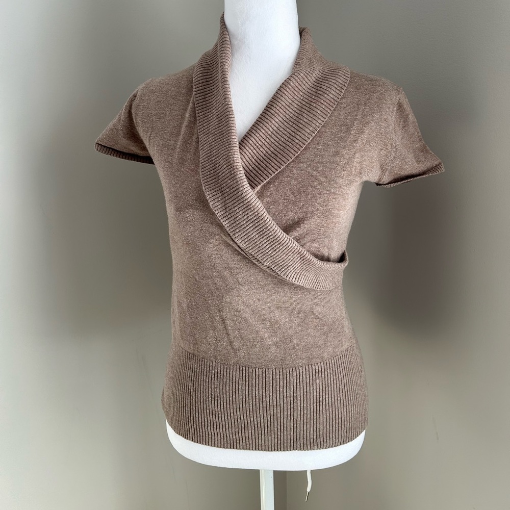 BCX Sweater For Women’s Beige Color Size L  Cross Neck